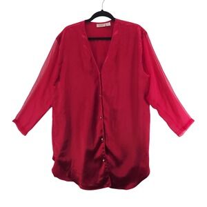 Victorias Secret Shirt Women's M/L Vintage Shirt Gold Label Satin Sleeping